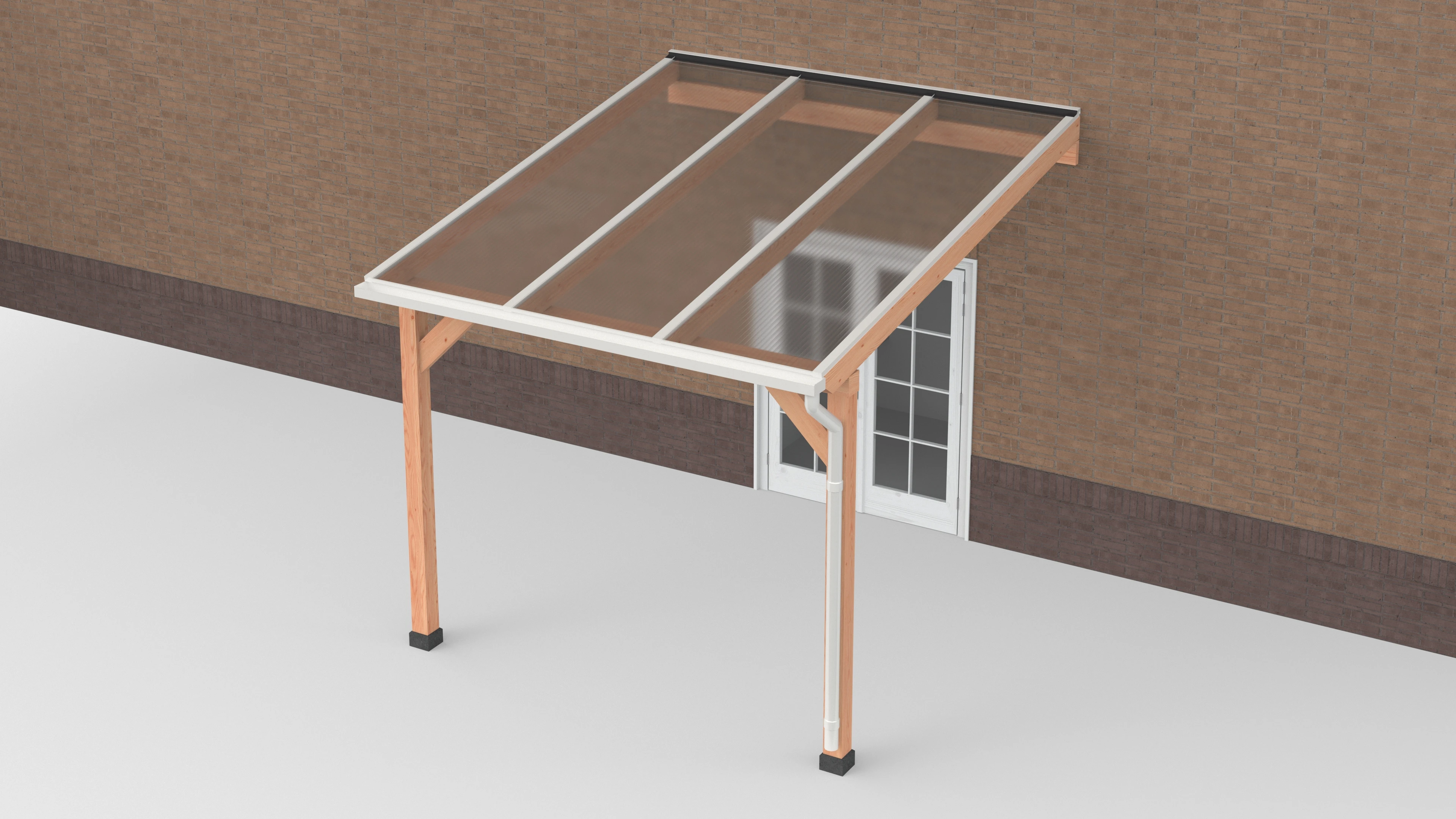 Douglas Terrasoverkapping Geschaafd Wit Polycarbonaat Helder 300 x 350 cm - Afbeelding 1